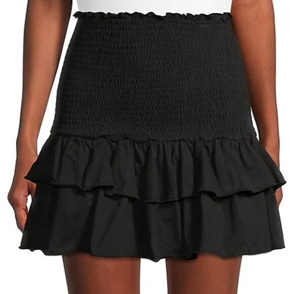 NWT Design Lab Tiered Black Skirt - Picture 1 of 4